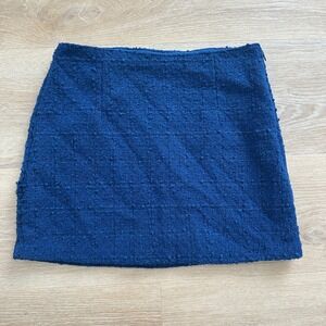 Abercrombie & Fitch Blue Tweed Mini Skirt Womens Size M Classic